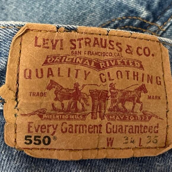 Levi Strauss & Co. Women Blue Denim High Rise Cut Off Hem Mini Jeans Shorts Sz S - Picture 3 of 3